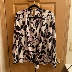 Purple, White, and Black Blouse, Shirt, Top